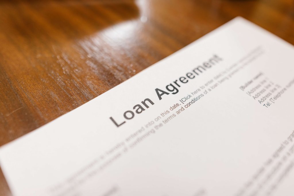 Personal loan agreement for people with bad credit