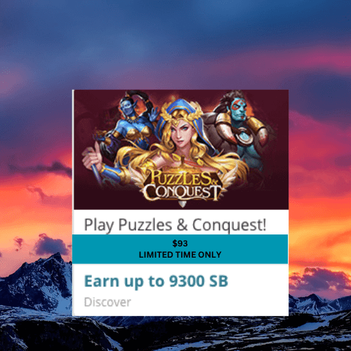 Get rewarded for playing high value games online- puzzles & Conquest