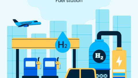 Image of hydrogen-powered vehicle: Hydrogen-powered car illustration - Hydrogen stocks