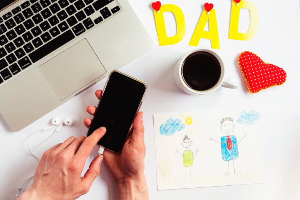 Father's Day investment ideas on a phone