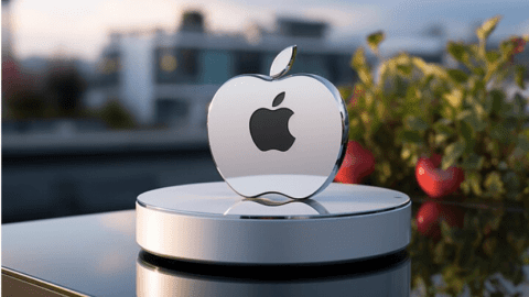 Apple stocks silver logo