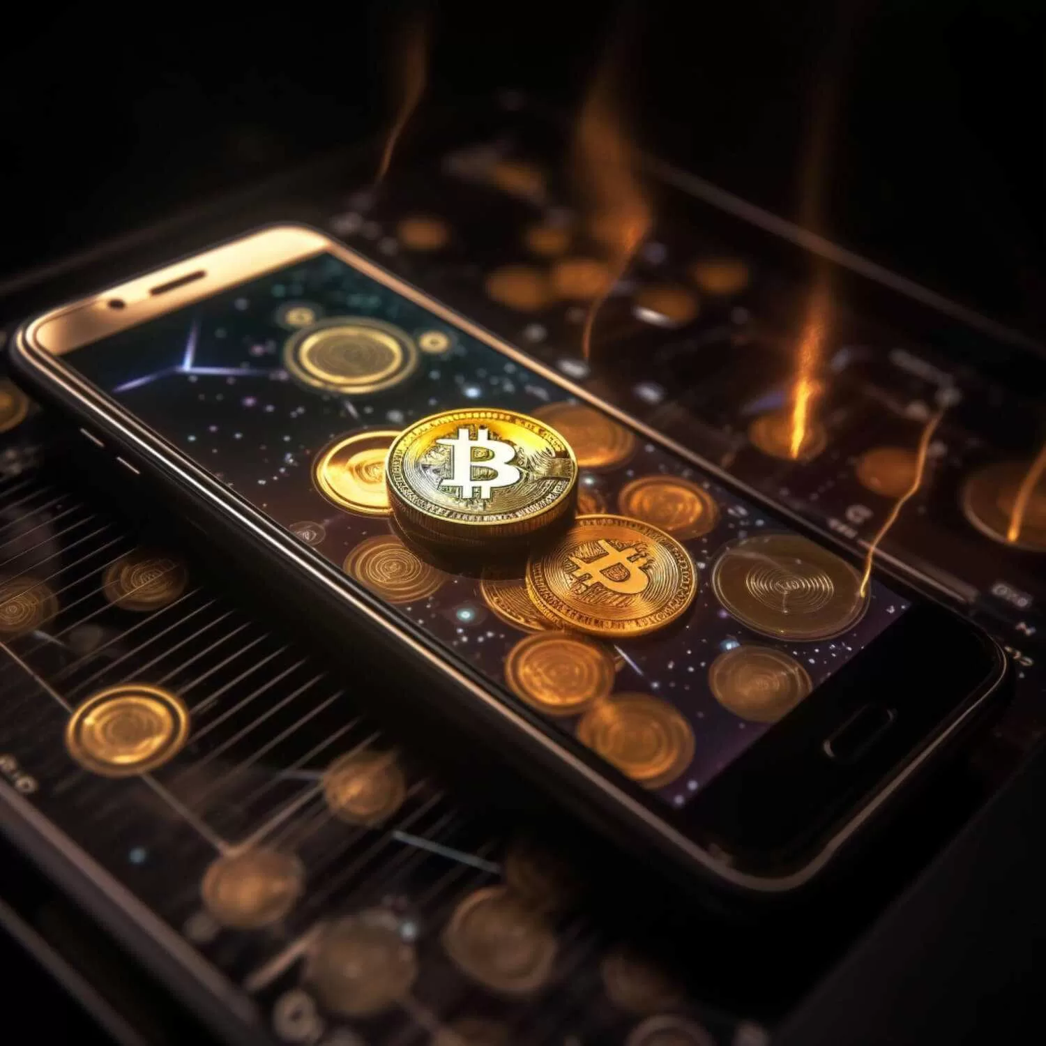 Bitcoin on a phone during the crypto surge