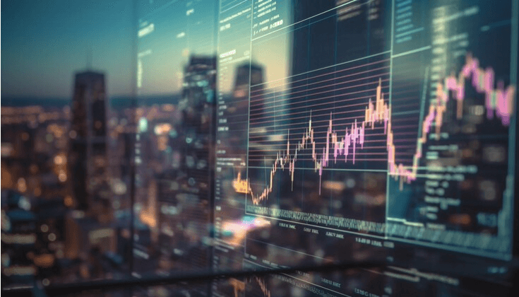 Crypto Market- a image of chart on a screen