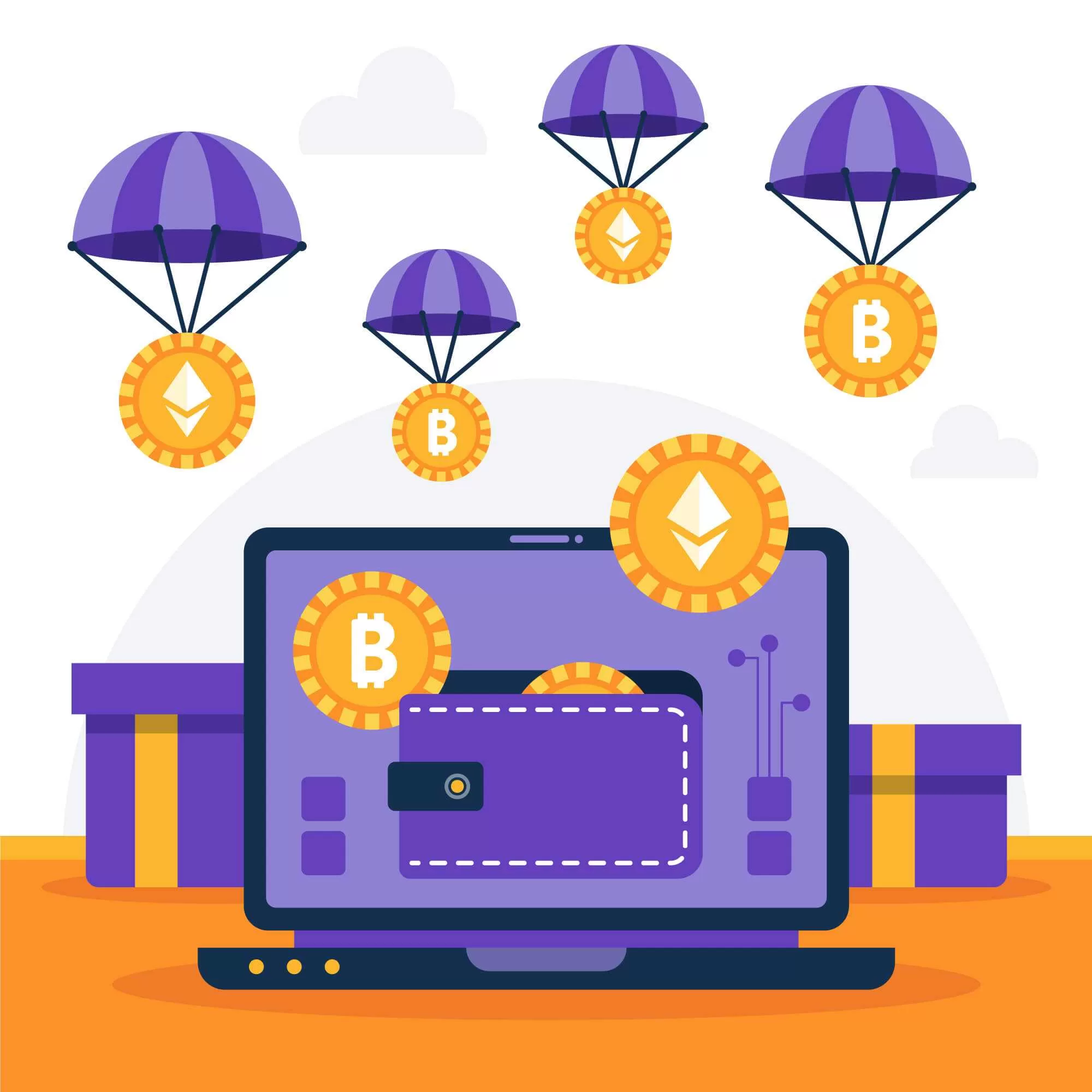 SEC's Bitcoin ETF Approval- Bitcoin Image with parachute!